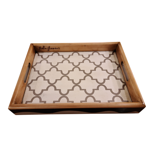 [Lola Glamour로라글라머] 빈티지 우든 트레이 골드 Wooden tray Gold